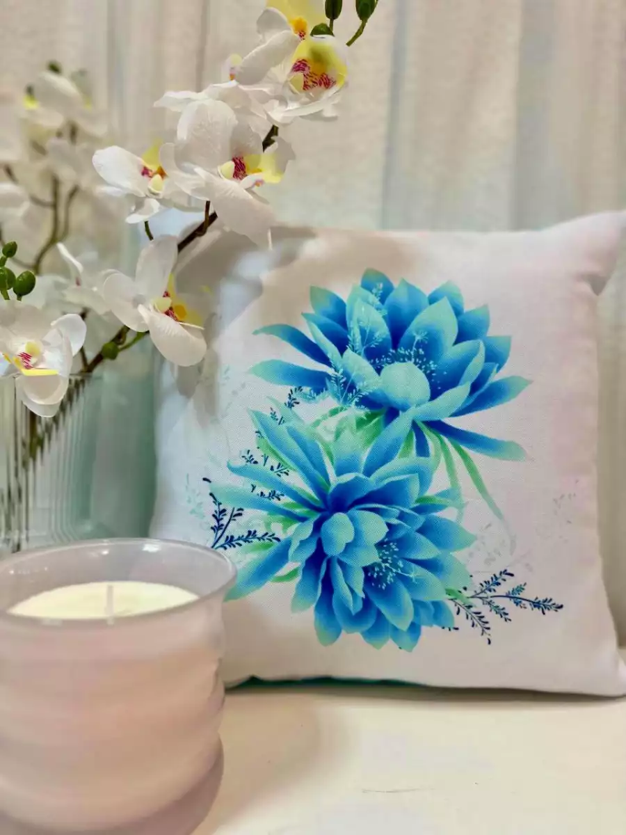 Almofada Flores Azuis