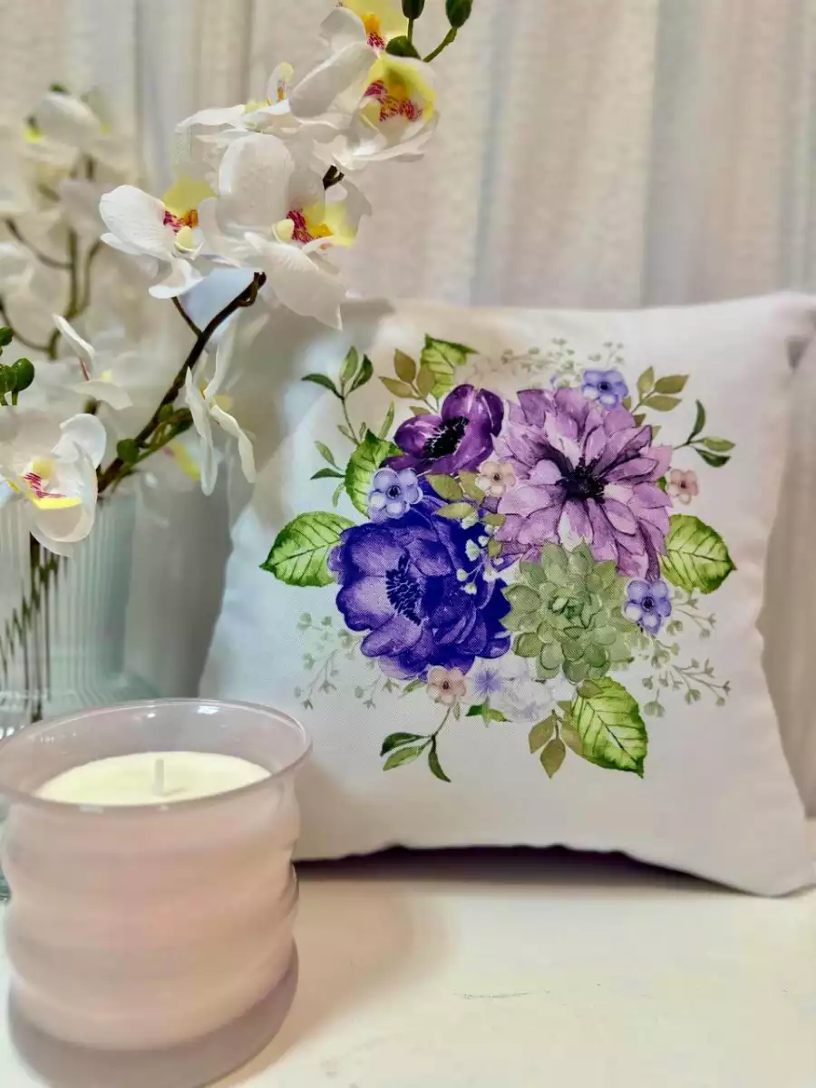 Almofada Flores Roxas