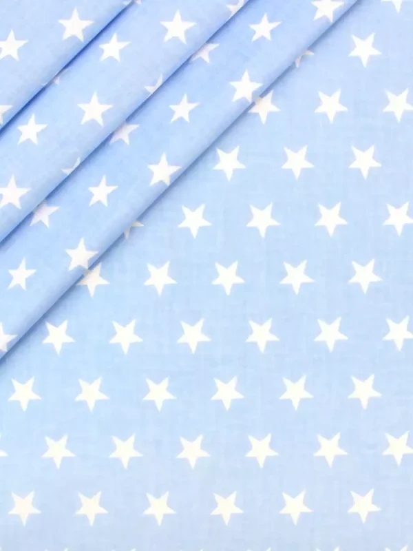 Tecido Azul Bolinhas Brancas