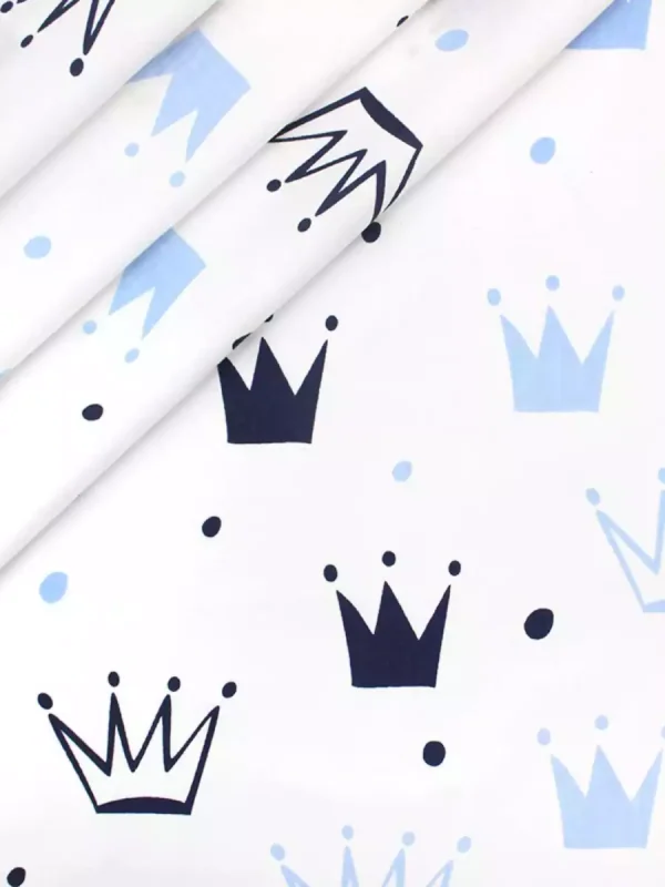 Tecido Coroa Preta Azul