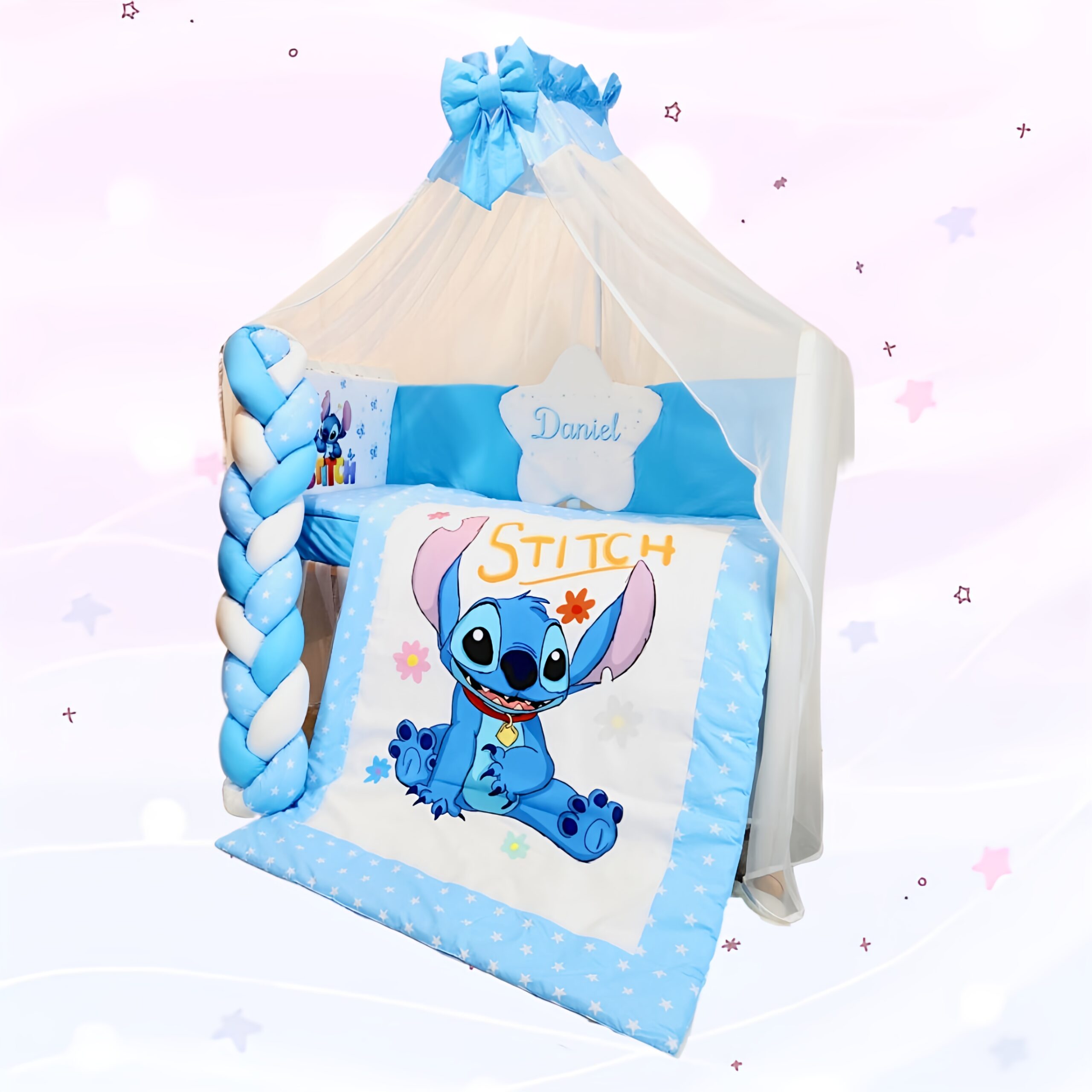 Conjunto Conforto «Stitch azul estrelas brancas»