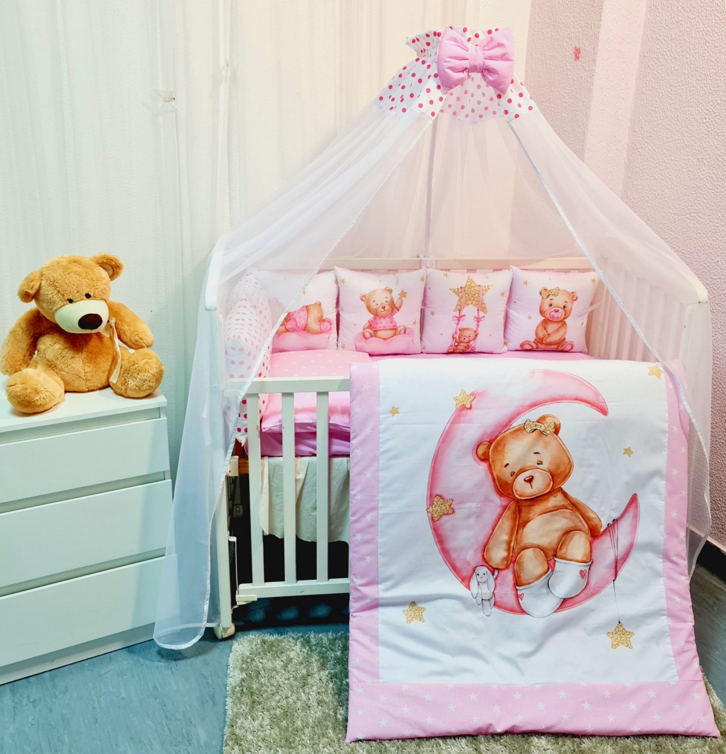 Conjunto 8 peças «Ursinha dorme na lua»