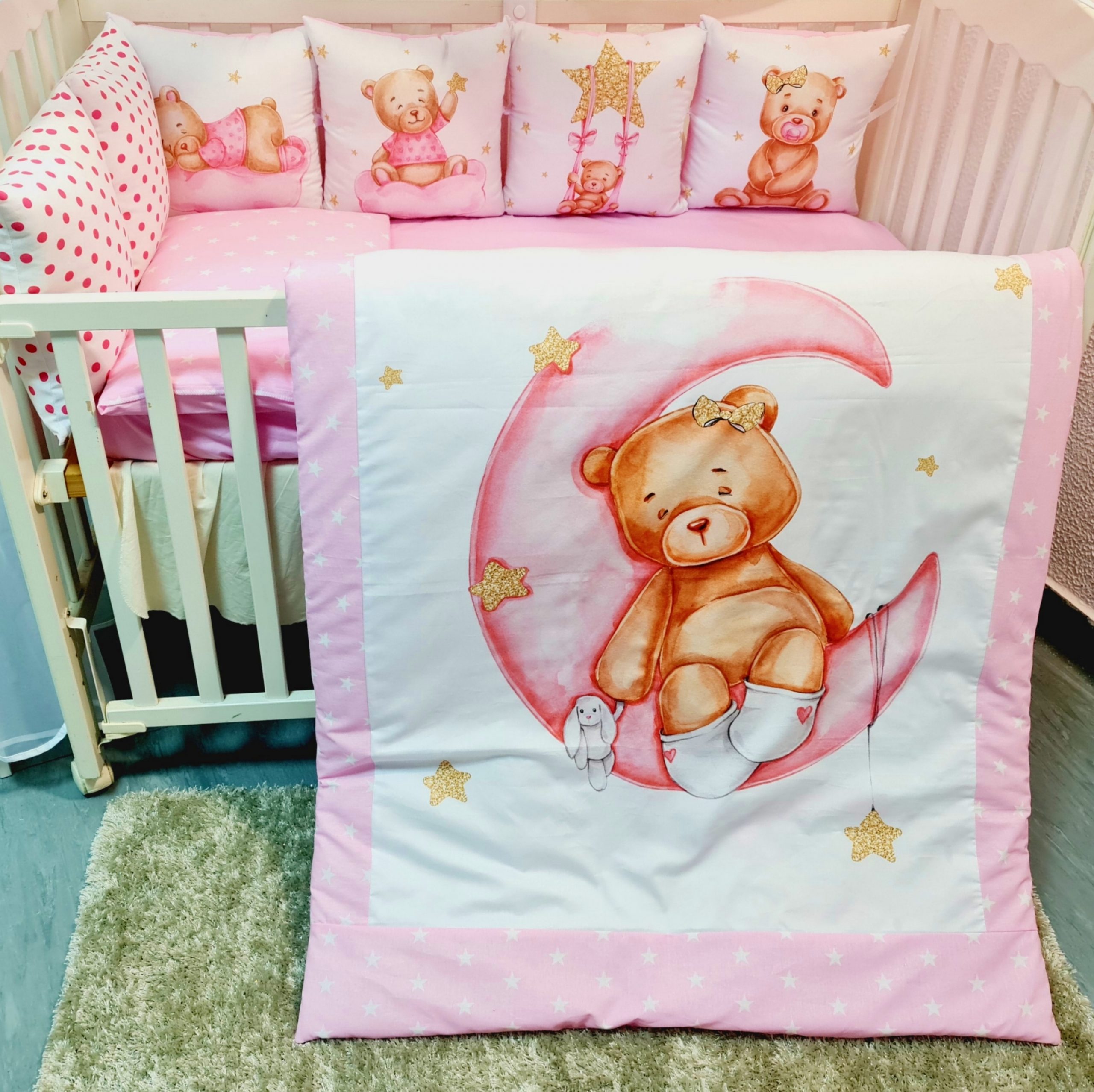 Conjunto 8 peças «Ursinha dorme na lua»