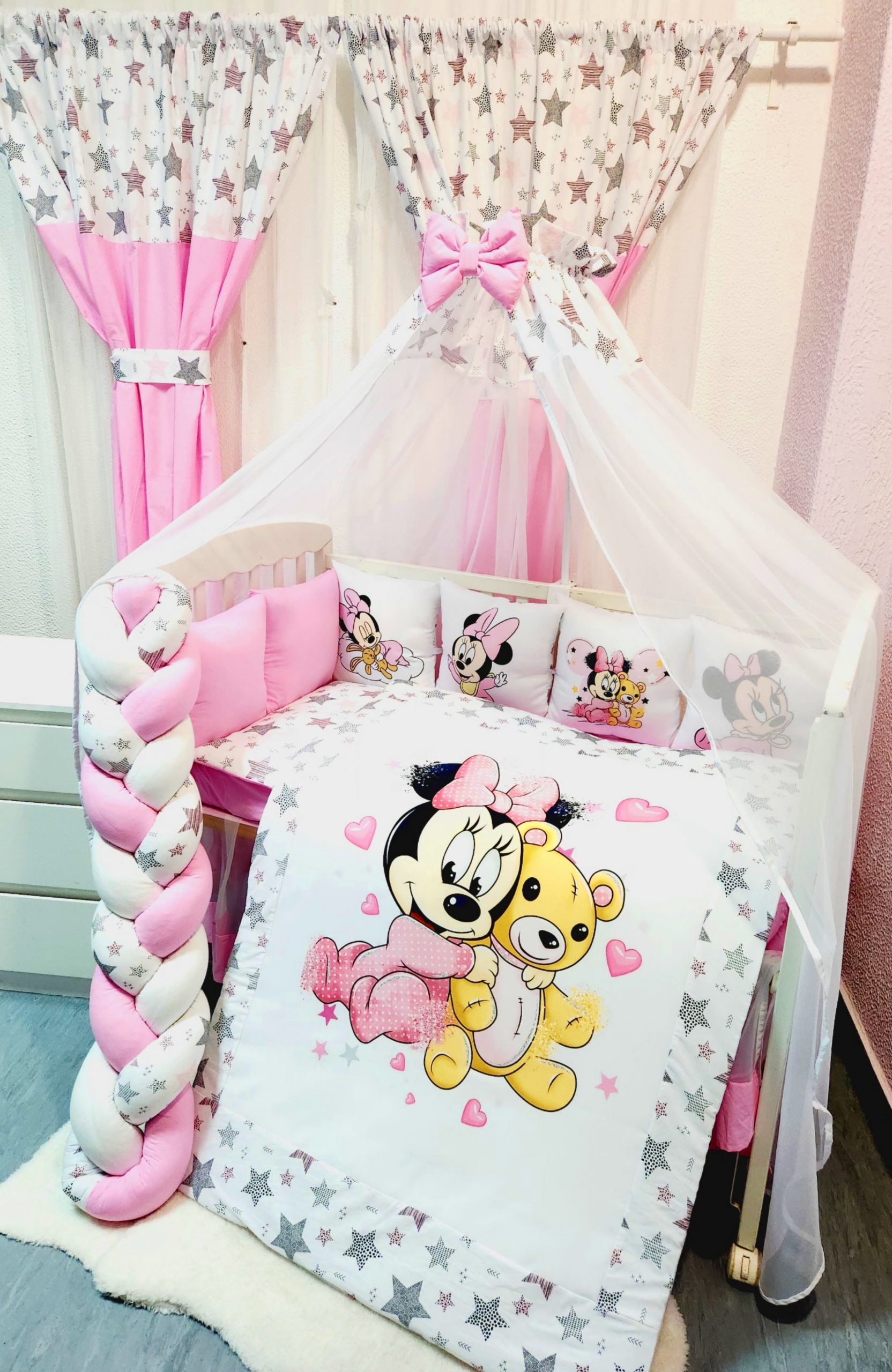 Conjunto 8 peças «Minnie com estrelas rosas»