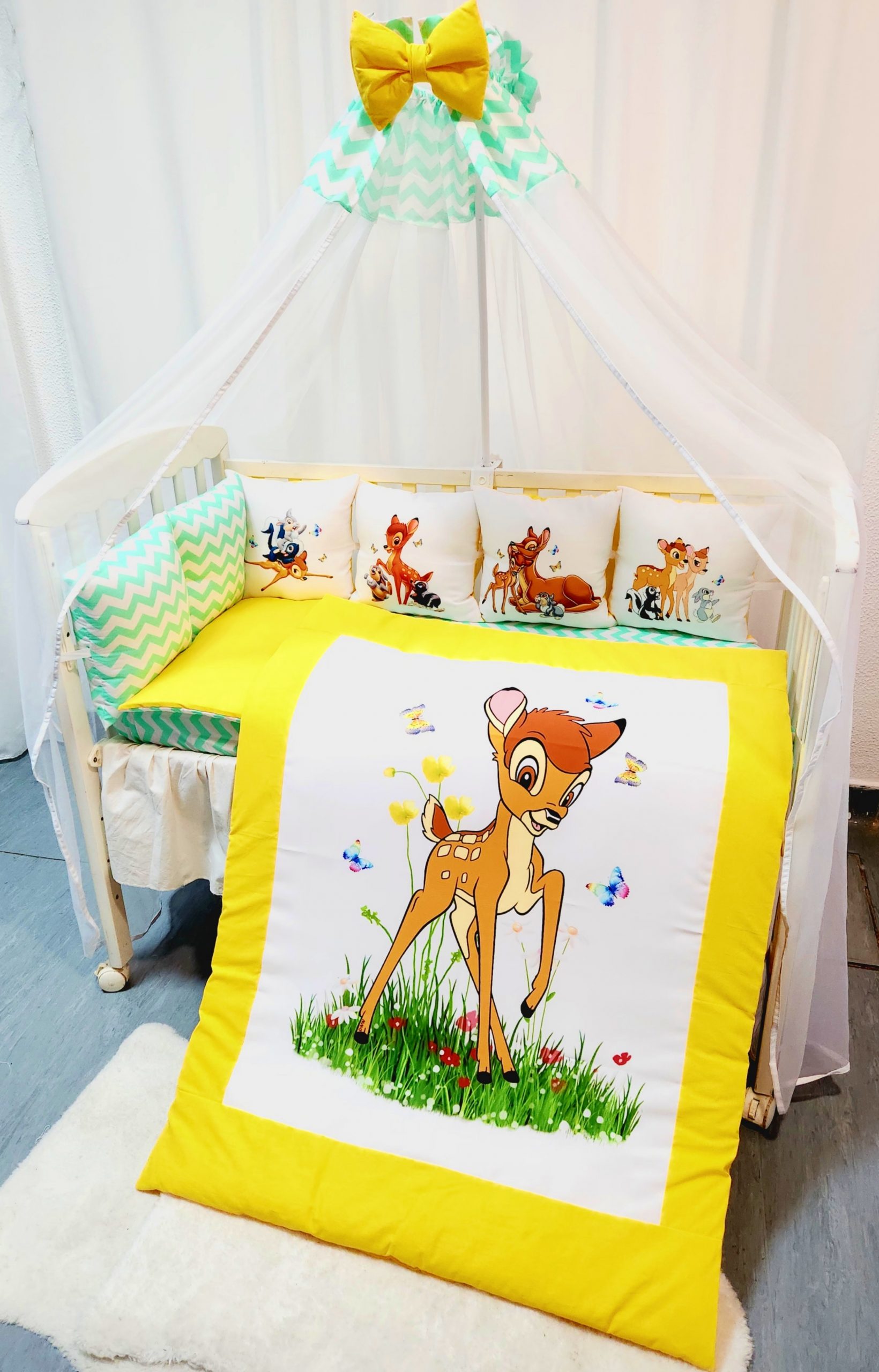 Conjunto 8 peças «Bambi com flores»