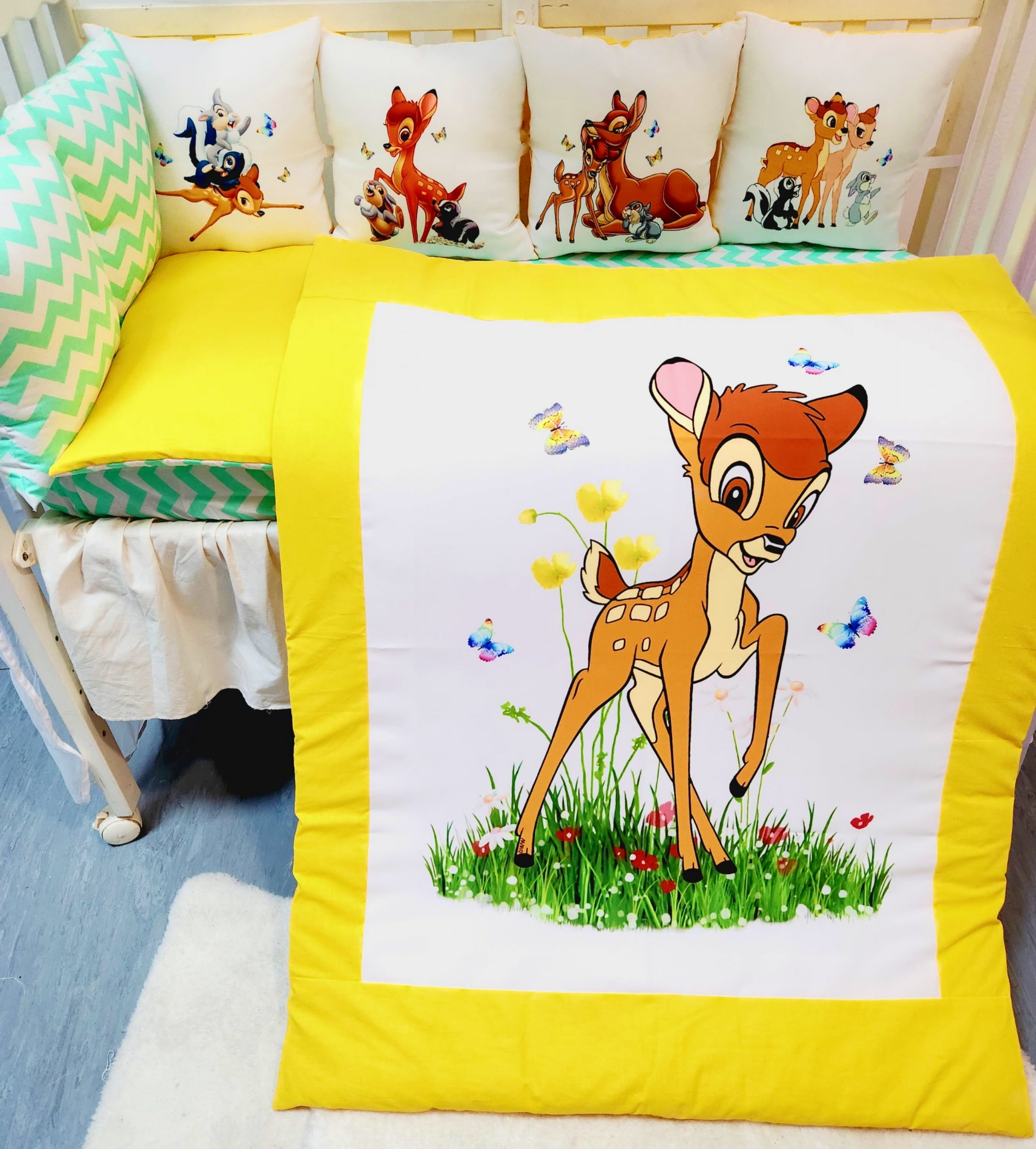 Conjunto 8 peças «Bambi com flores»