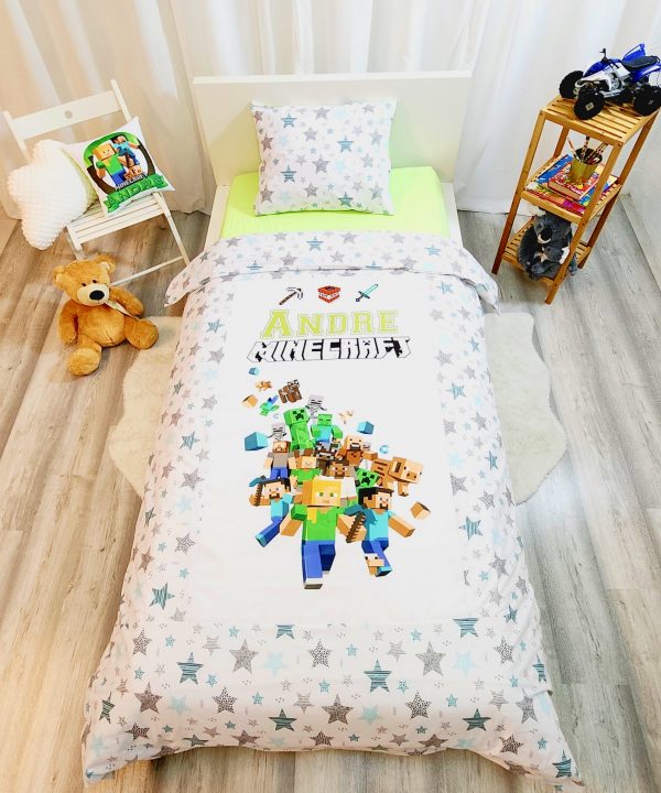Conjunto para cama solteiro 90×200cm «Minecraft»