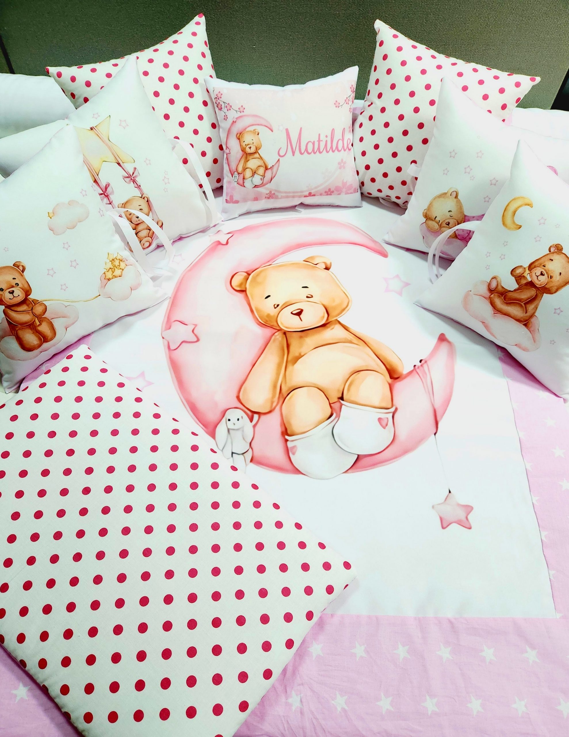 Conjunto 8 peças «Ursinha dorme na lua»