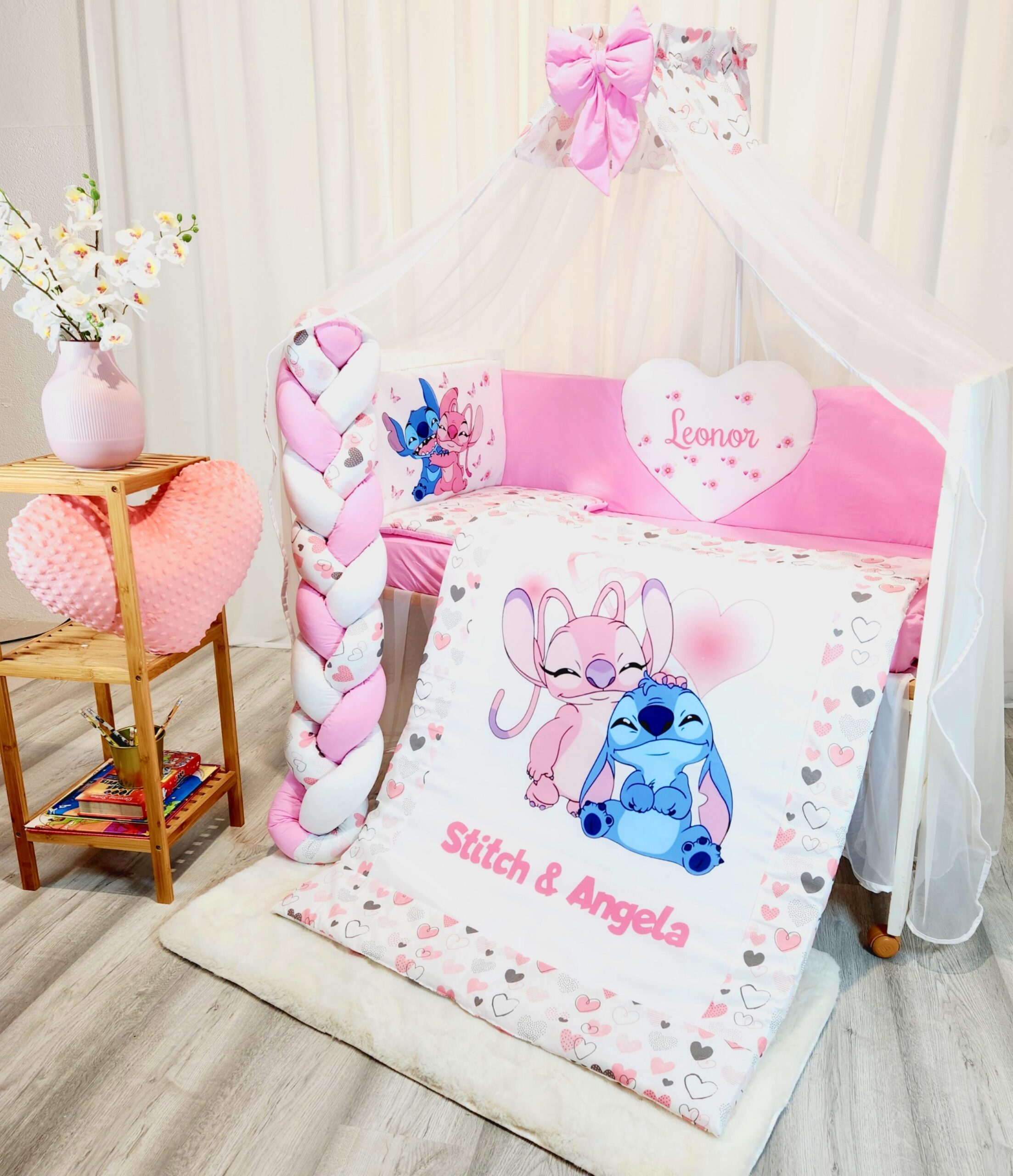 Conjunto Conforto «Angel e Stitch Corações»