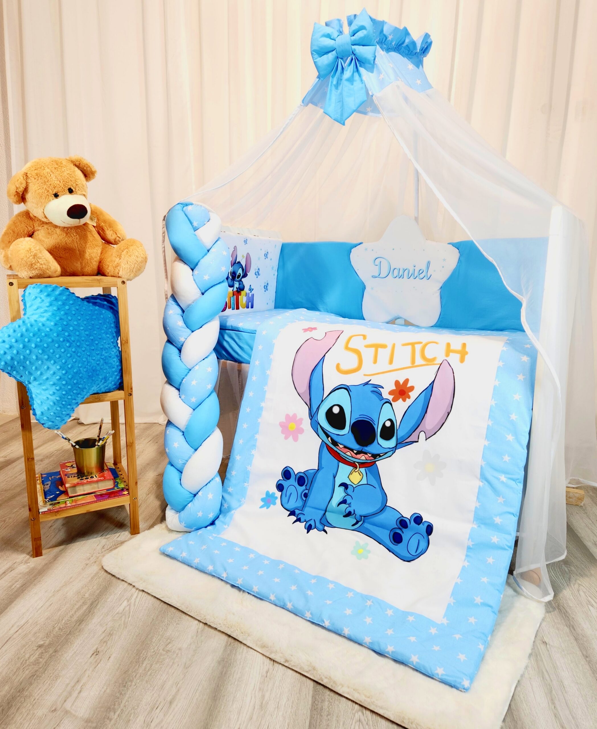 Conjunto Conforto «Stitch azul estrelas brancas»