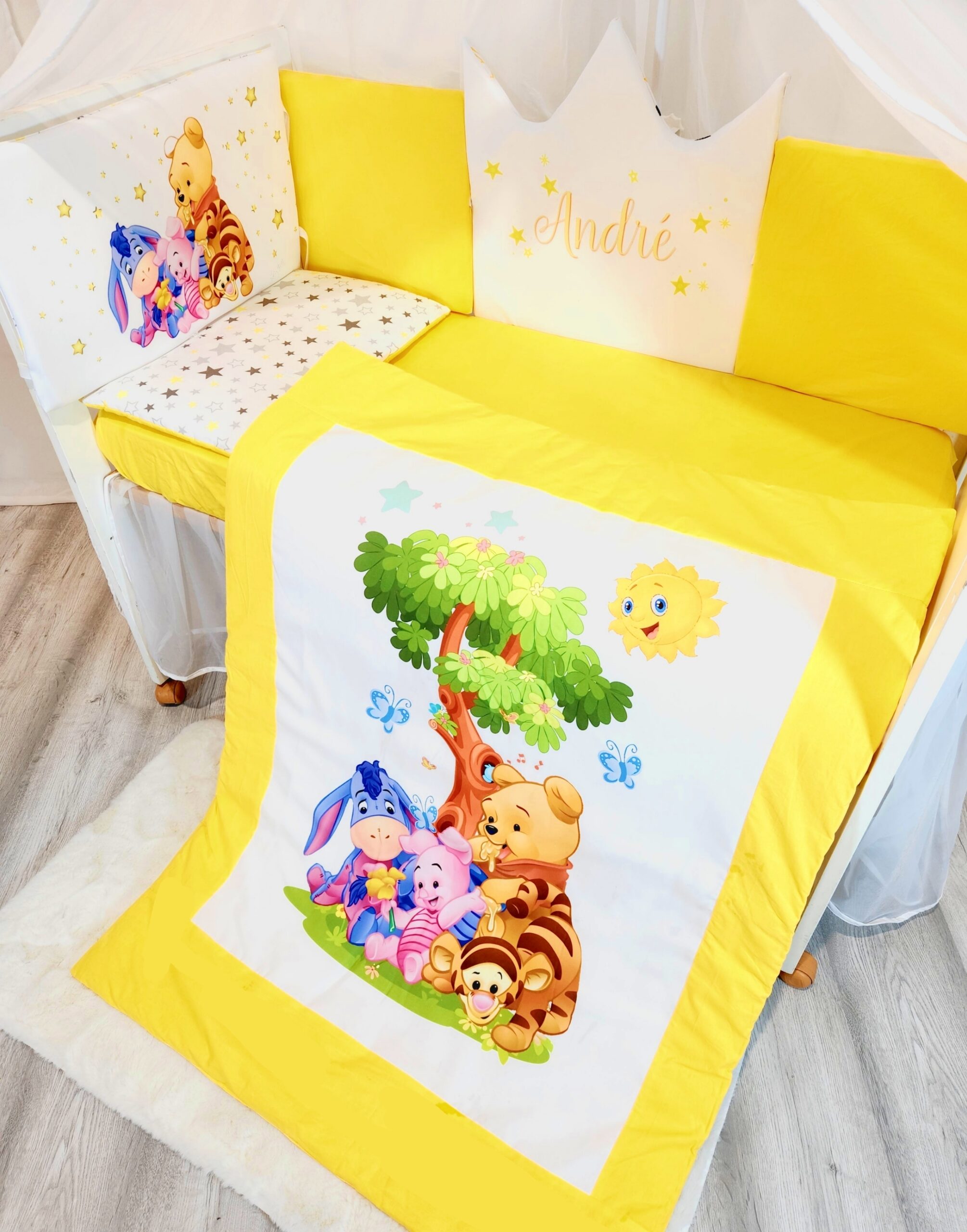 Conjunto Conforto «Winnie bebe estrelas amarelas»