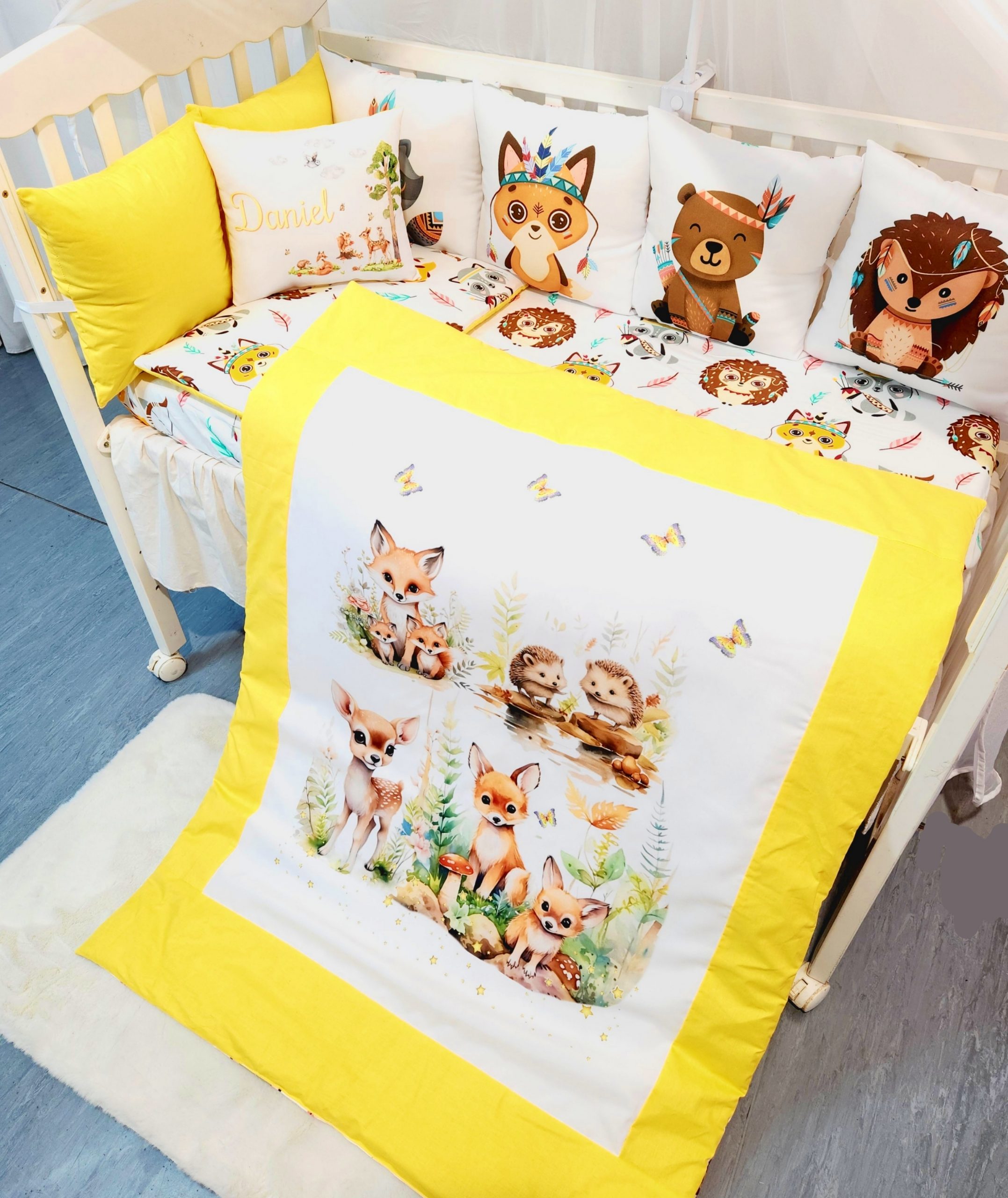 Conjunto 8 peças «Animais de Selva Amarelos»