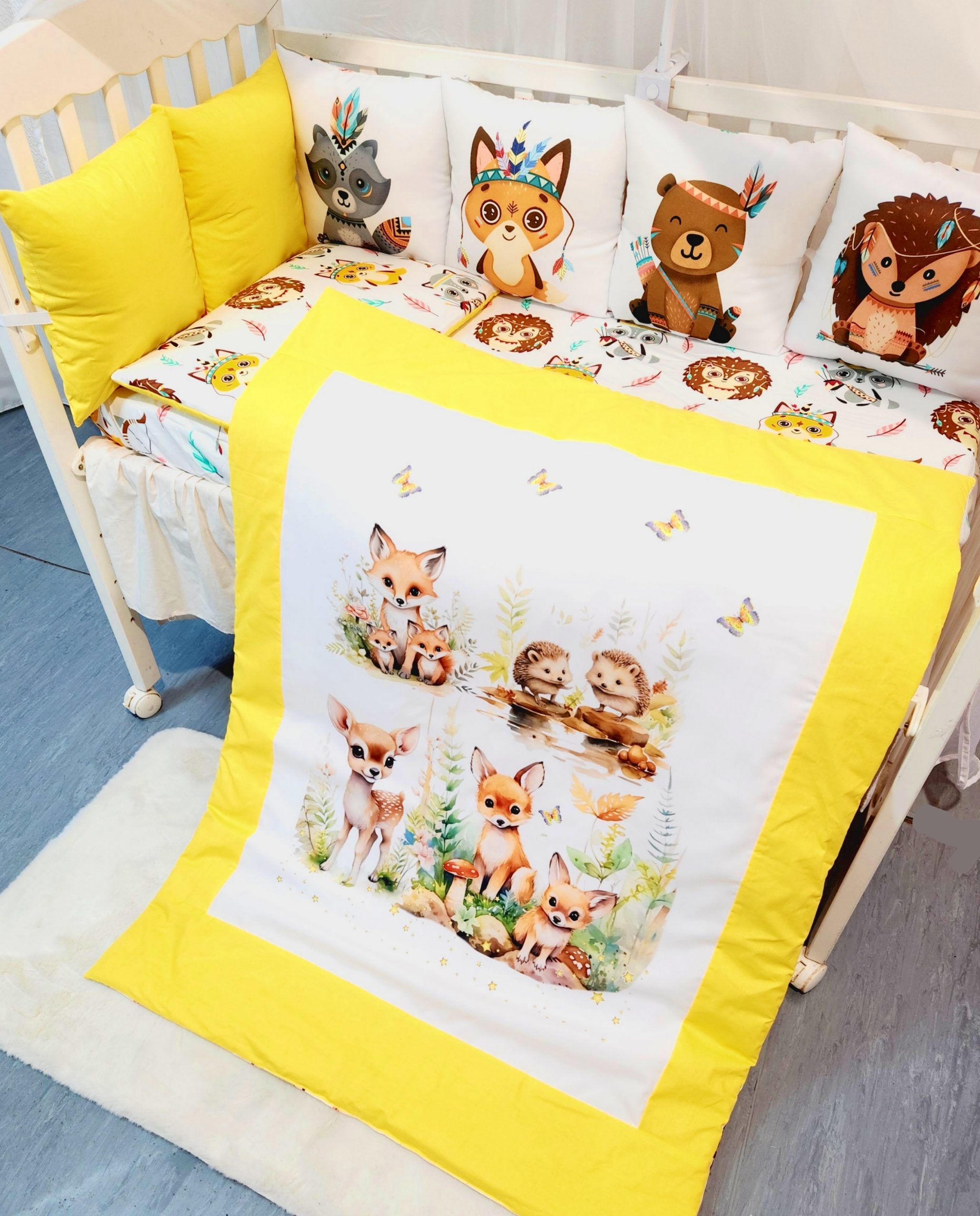 Conjunto 8 peças «Animais de Selva Amarelos»