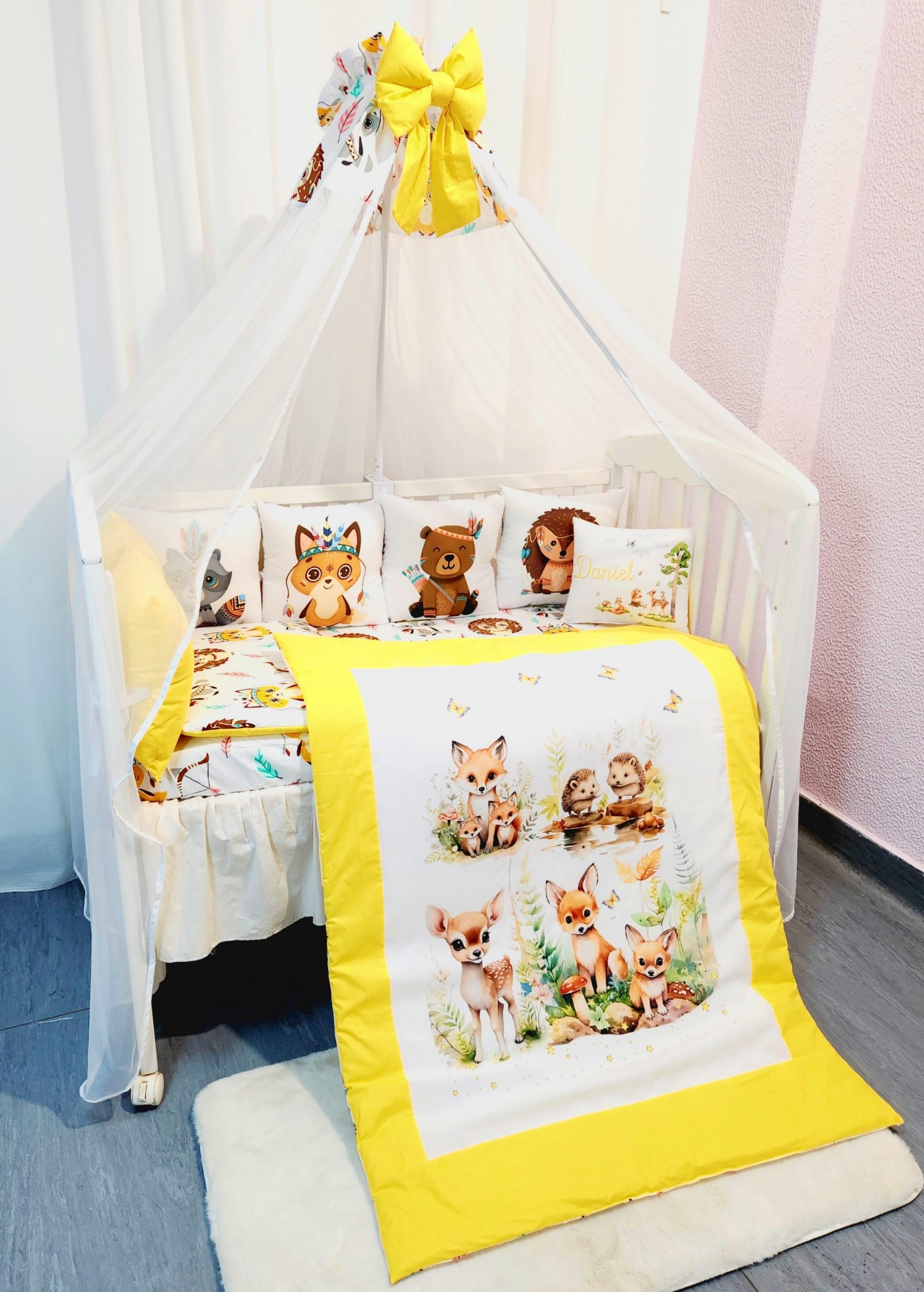 Conjunto 8 peças «Animais de Selva Amarelos»