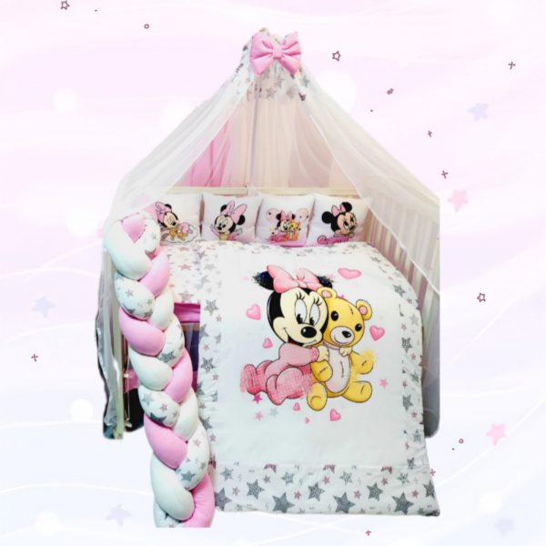 Conjunto 8 peças «Minnie com estrelas rosas»