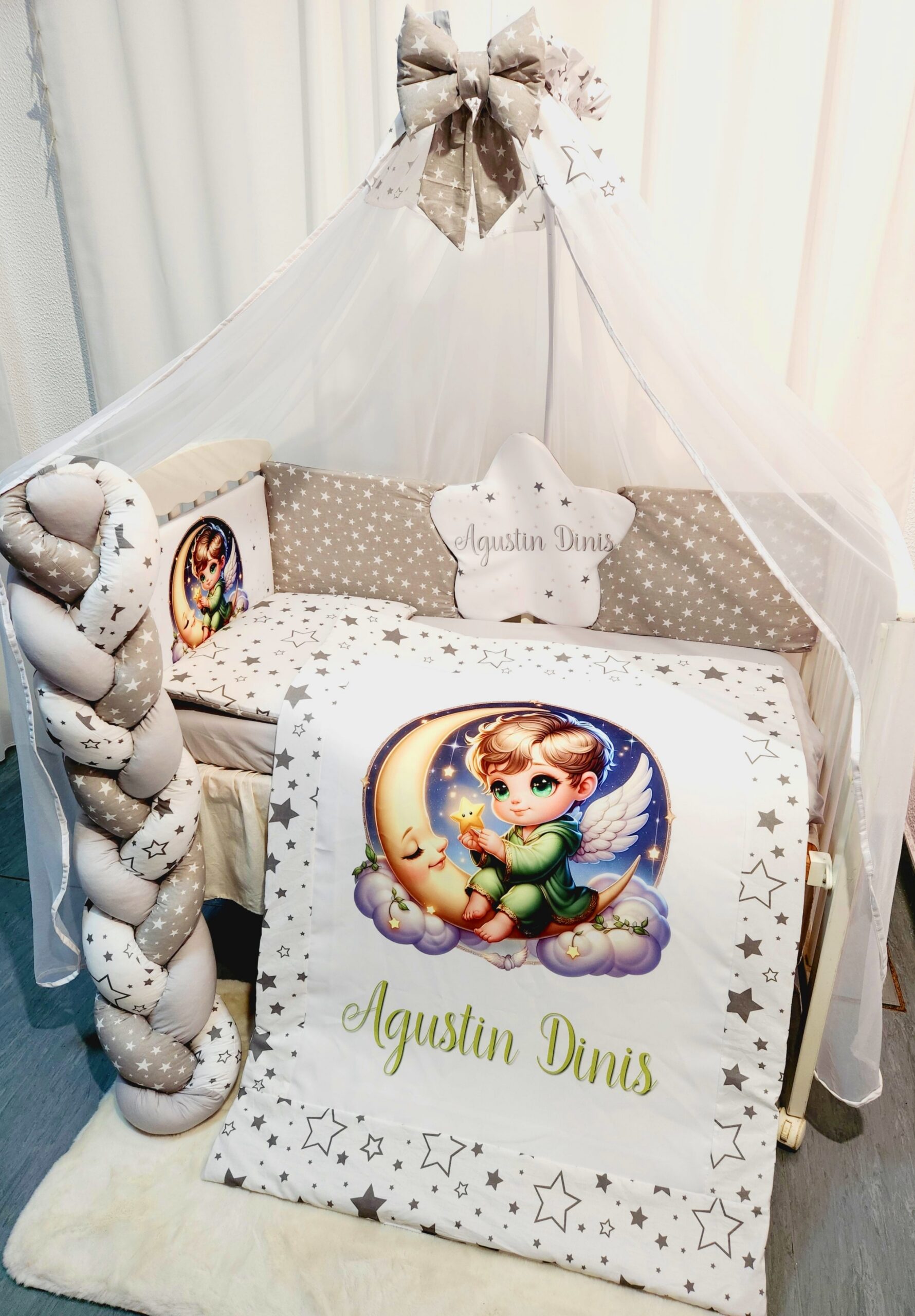 Conjunto Conforto «Anjo estrelas cinzentas»