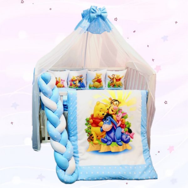 Conjunto 8 peças «Winnie e amigos estrelas azuis»