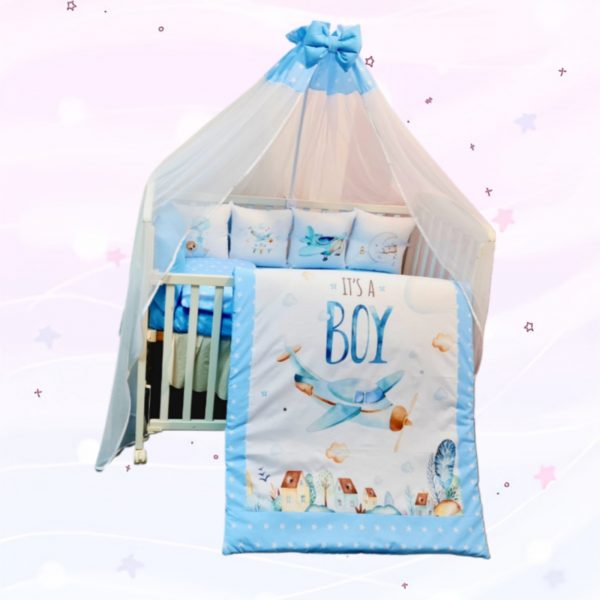 Conjunto 8 peças «Its a boy estrelas azuis»