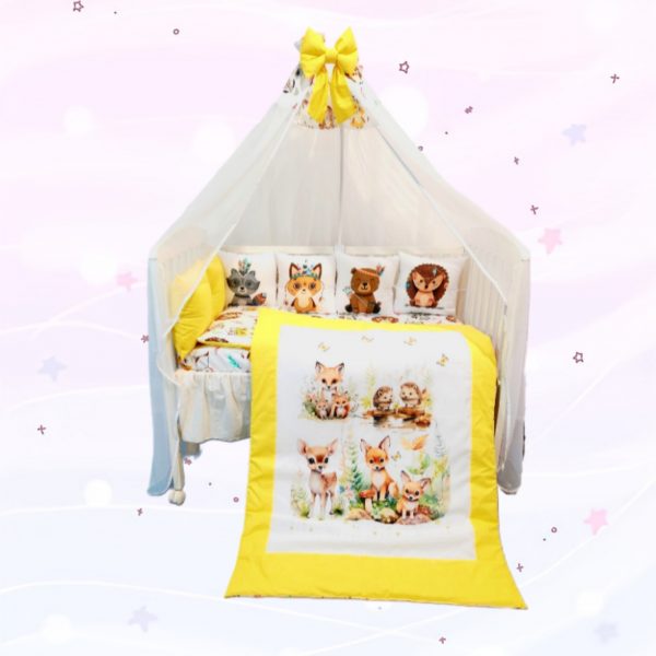 Conjunto 8 peças «Animais de Selva Amarelos»