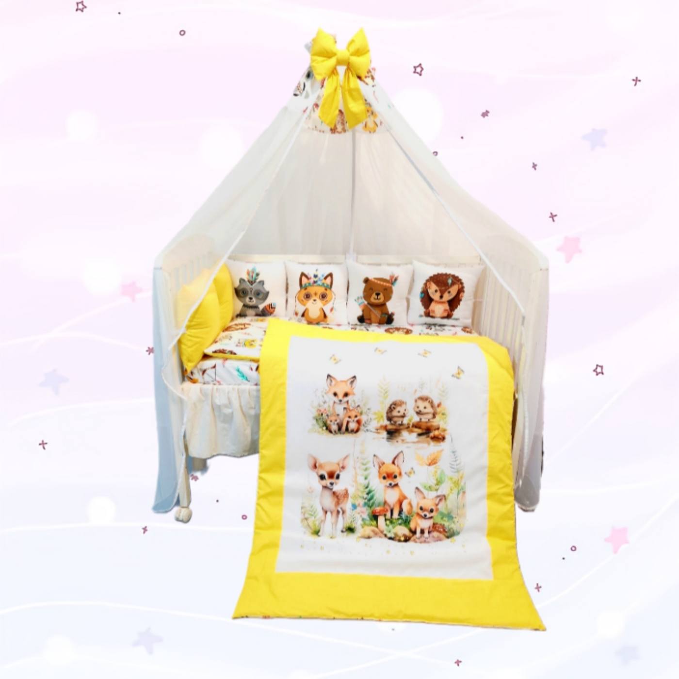 Conjunto 8 peças «Animais de Selva Amarelos»