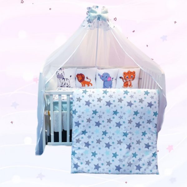 Conjunto 8 peças «Verde agua  estrelas  Animais»