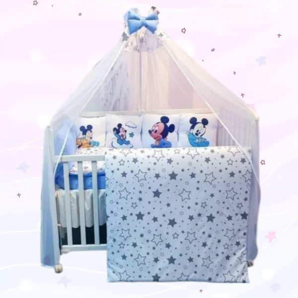 Conjunto 8 peças «Mickey com estrelas cinzentas»