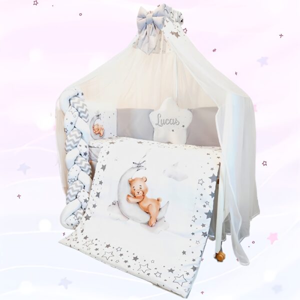 Conjunto Conforto «Ursinho estrelas cinzentas»