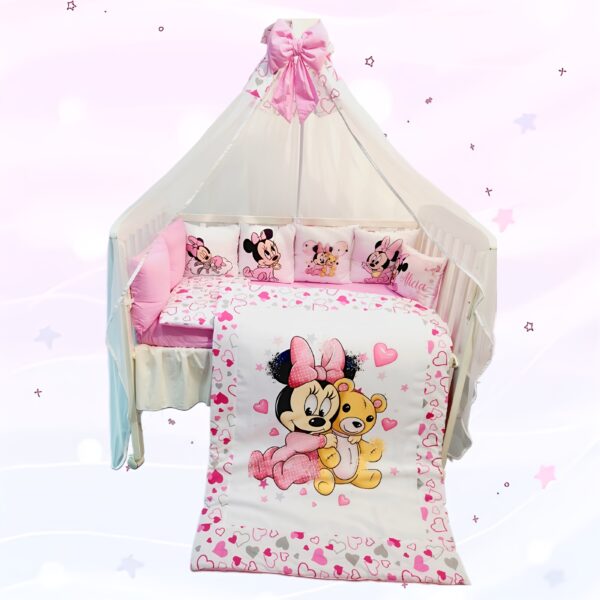 Conjunto 8 peças «Minnie e corações»