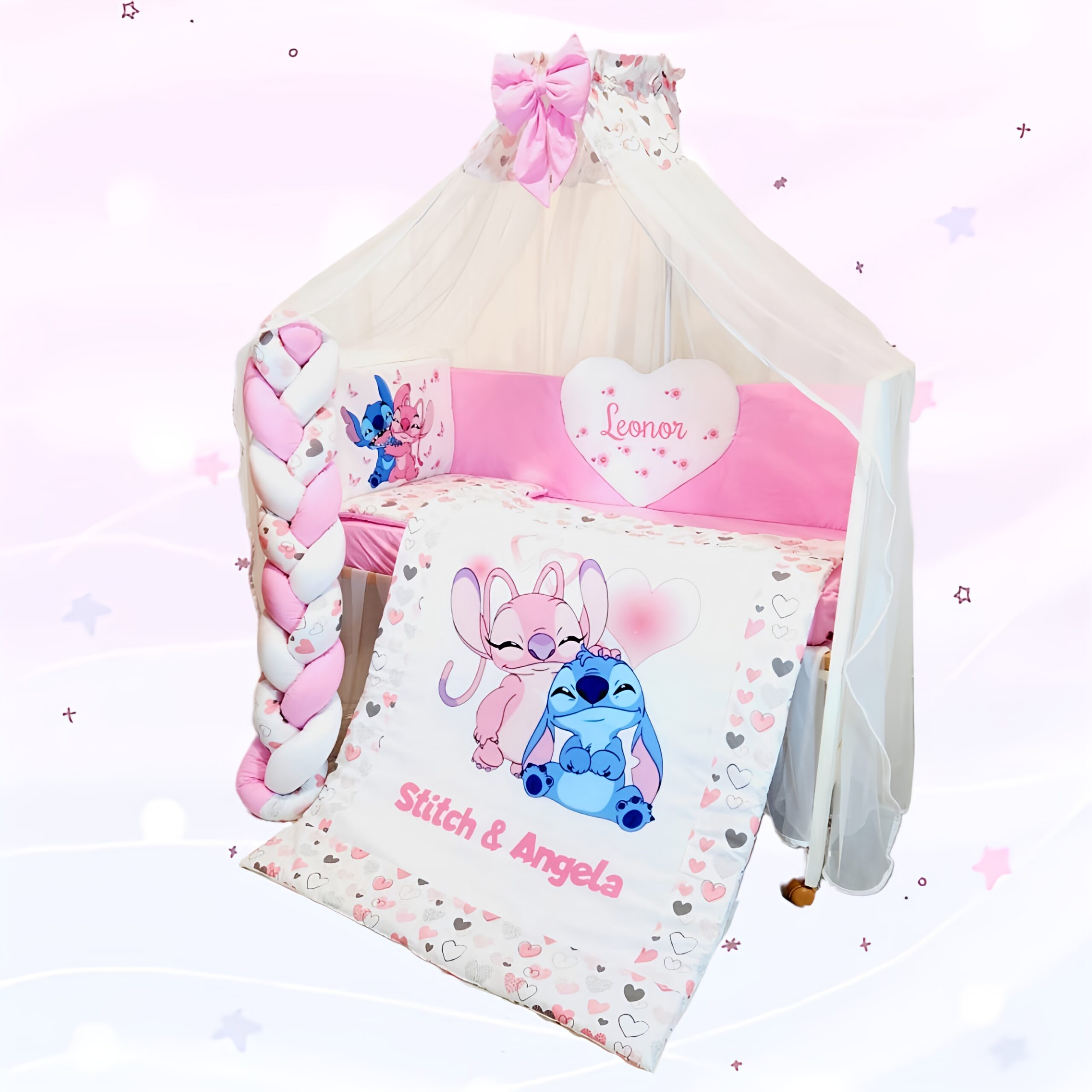 Conjunto Conforto «Angel e Stitch Corações»