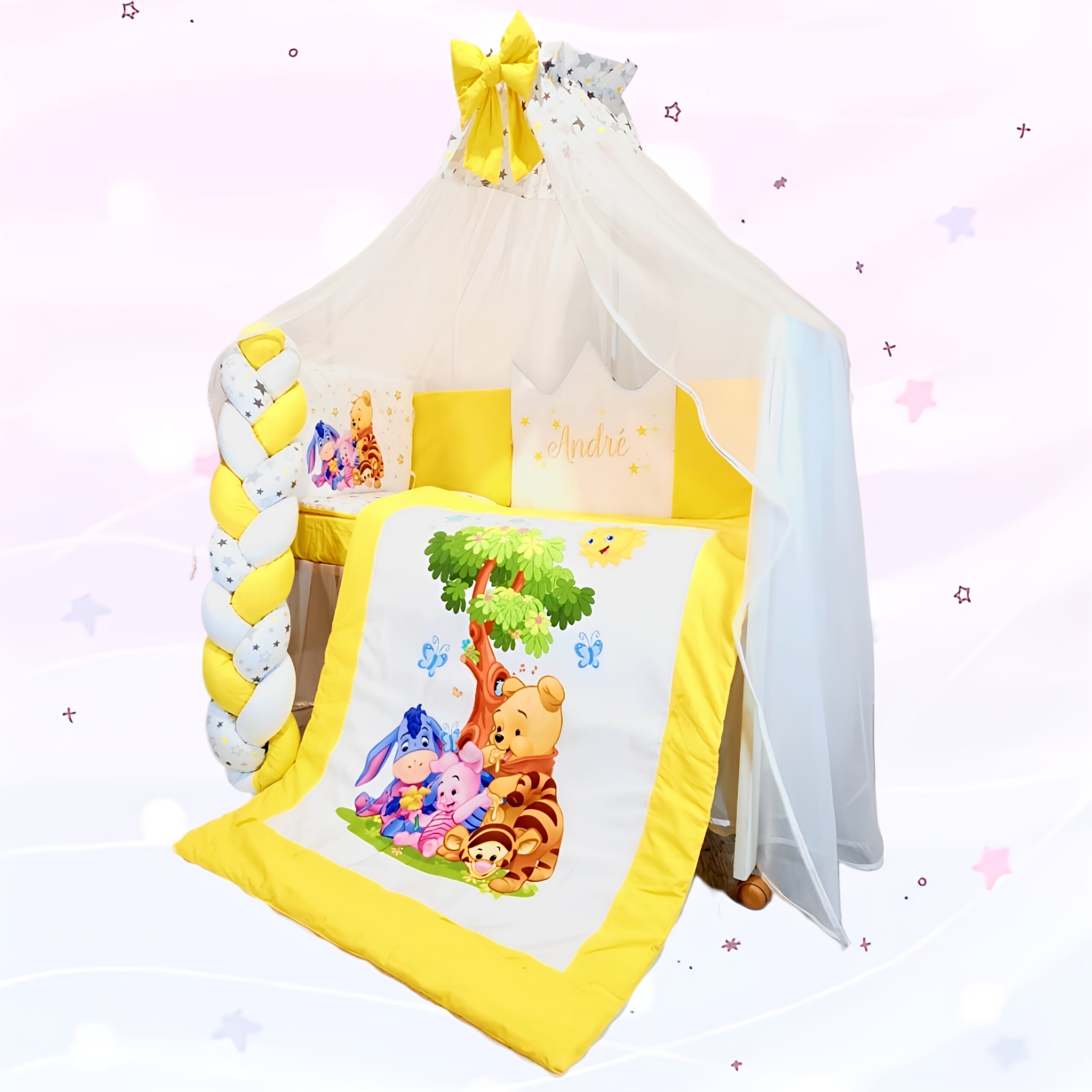 Conjunto Conforto «Winnie bebe estrelas amarelas»