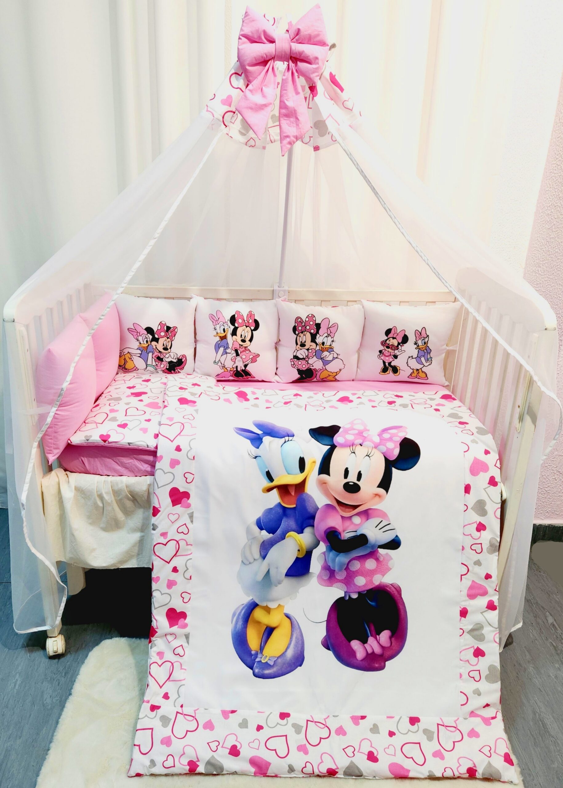 Conjunto 8 peças «Minnie e Daisy corações»