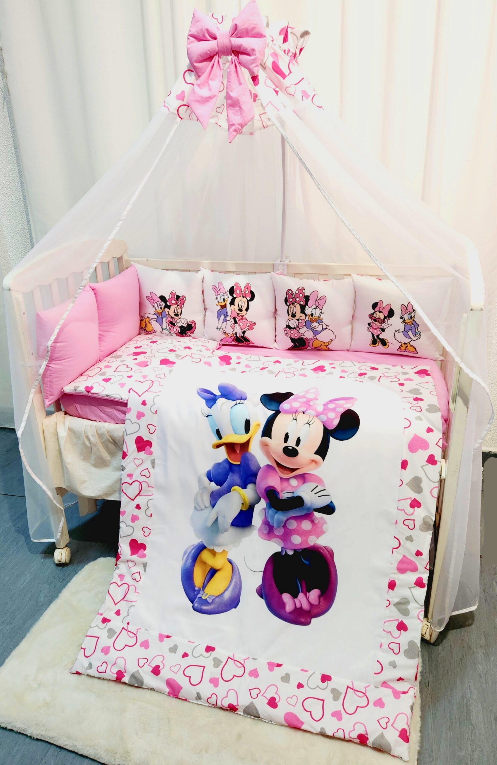 Conjunto 8 peças «Minnie e Daisy corações»