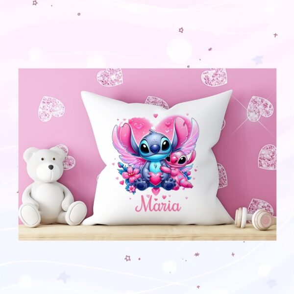 Almofada Stitch com asas Personalizada com nome