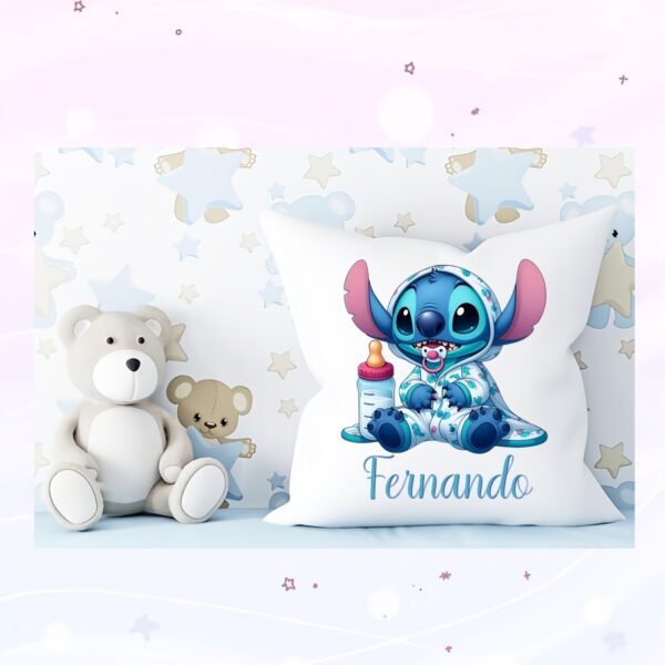 Almofada Stitch com Biberão Personalizada com nome
