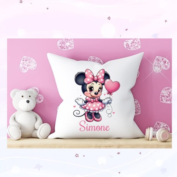 Almofada Minnie com Coração Personalizada com nome