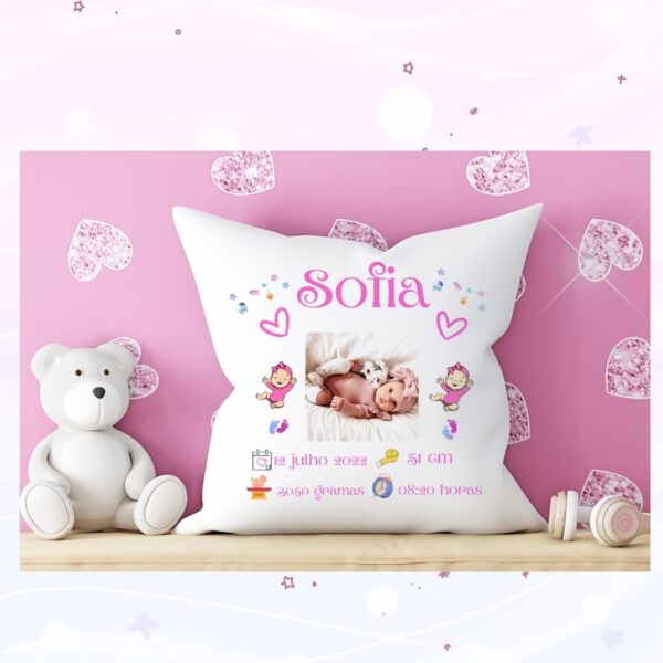 Almofada Dados Nascimento Menina