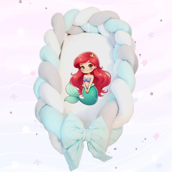 Ninho/Protetor 2 em 1 «Peguena Sereia verde agua»