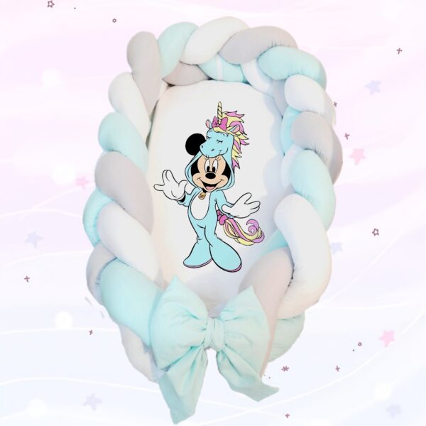 Ninho/Protetor 2 em 1 «Minnie Unicórnio verde agua»