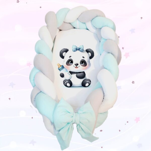 Ninho/Protetor 2 em 1 «Panda com biberão»