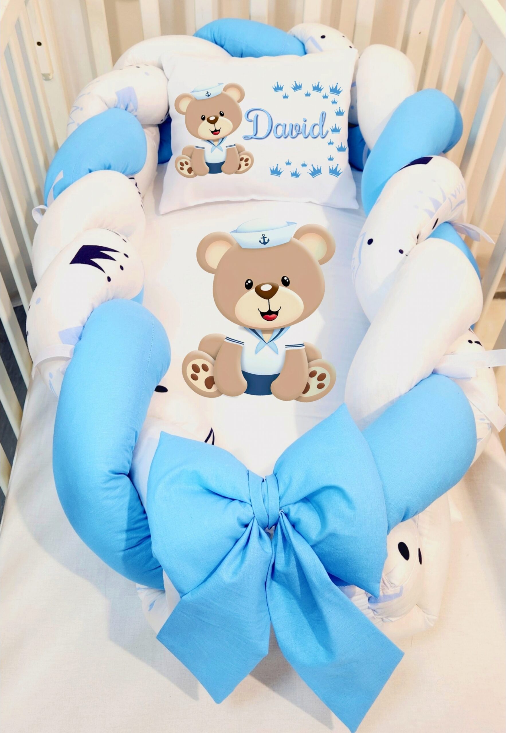 Ninho/Protetor 2 em 1 «Ursinho azul»