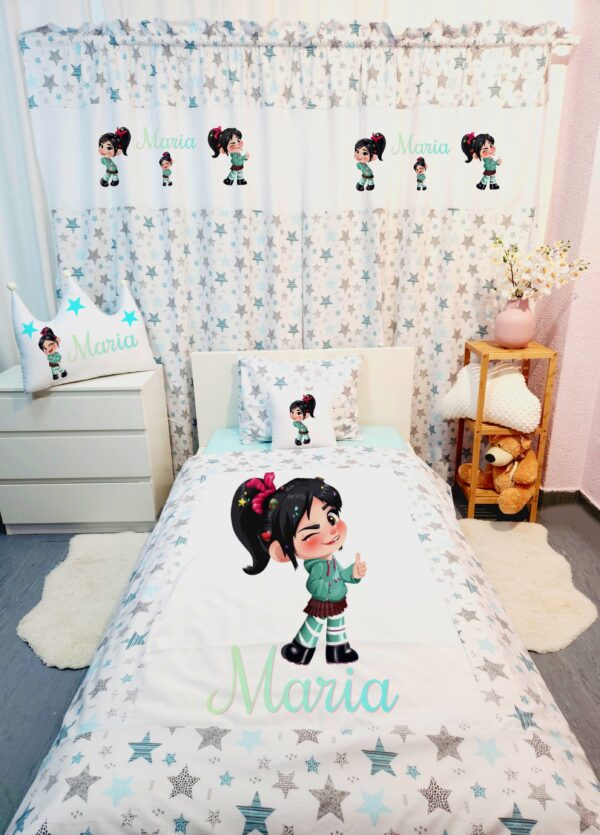 Conjunto para cama solteiro 90×200cm «Menina com estrelas»