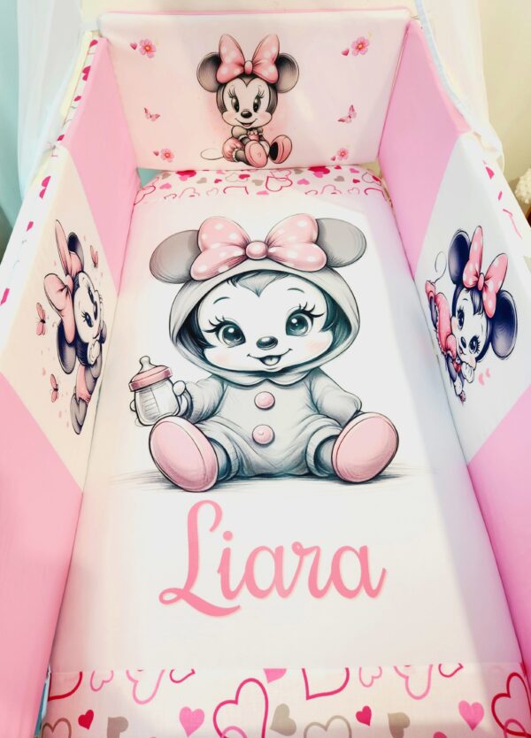 Modelo Proteção total «Minnie bebé rosa e corações»