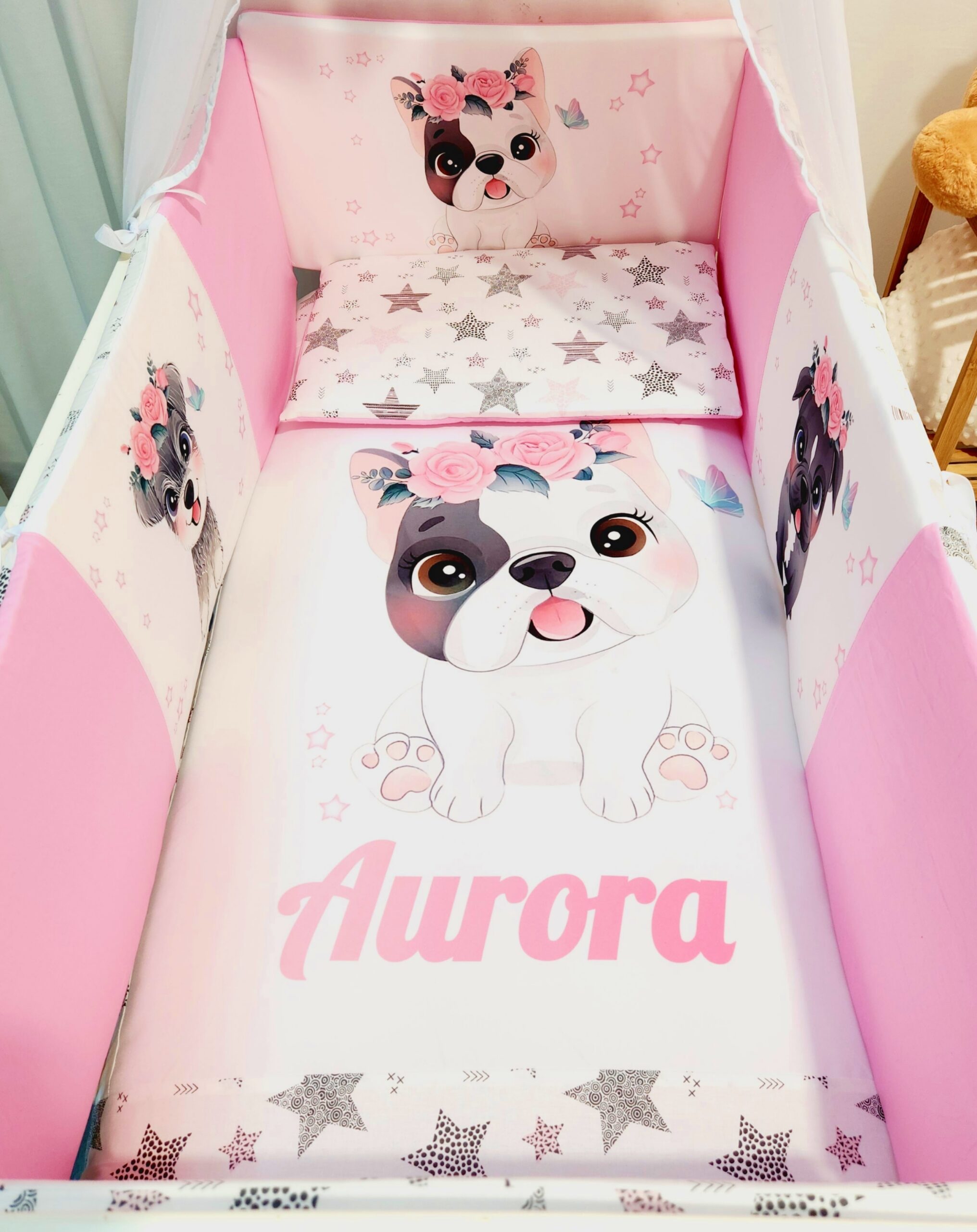 Modelo Proteção total «Cãozinho rosa»