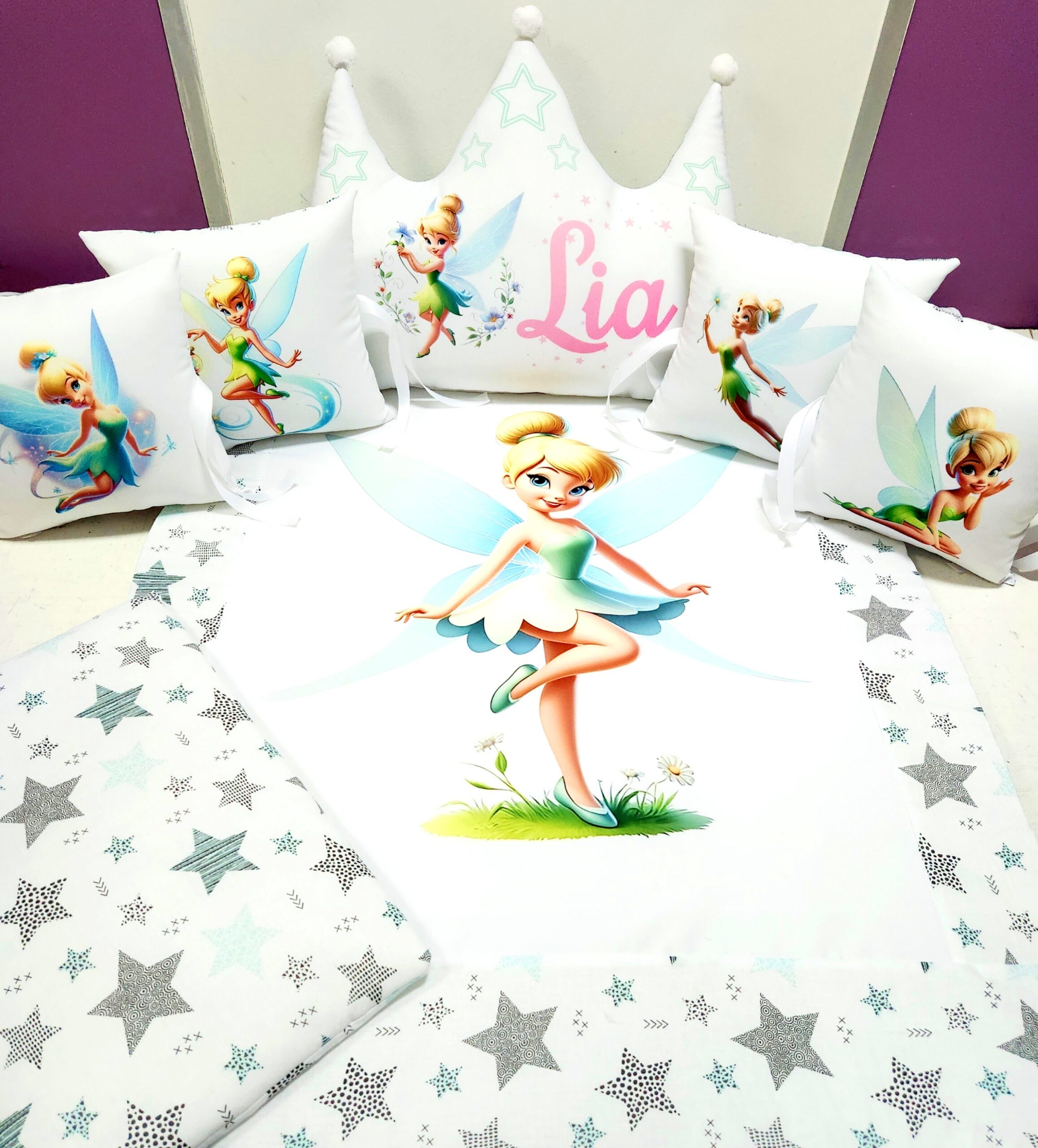 Modelo Coroa «Fada com estrelas verde agua»