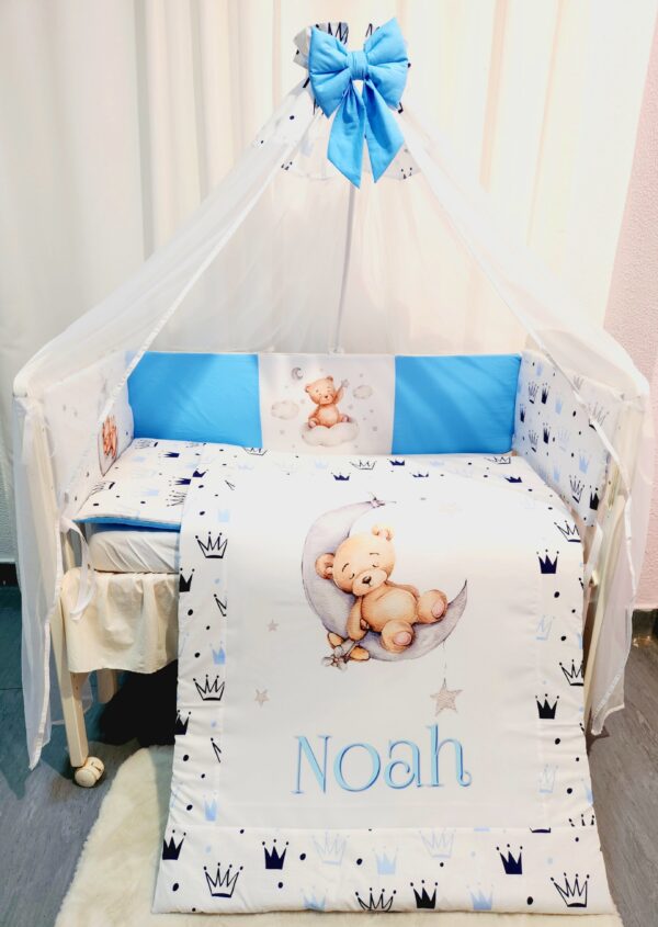 Modelo Proteção total «Ursinho azul com coroas»