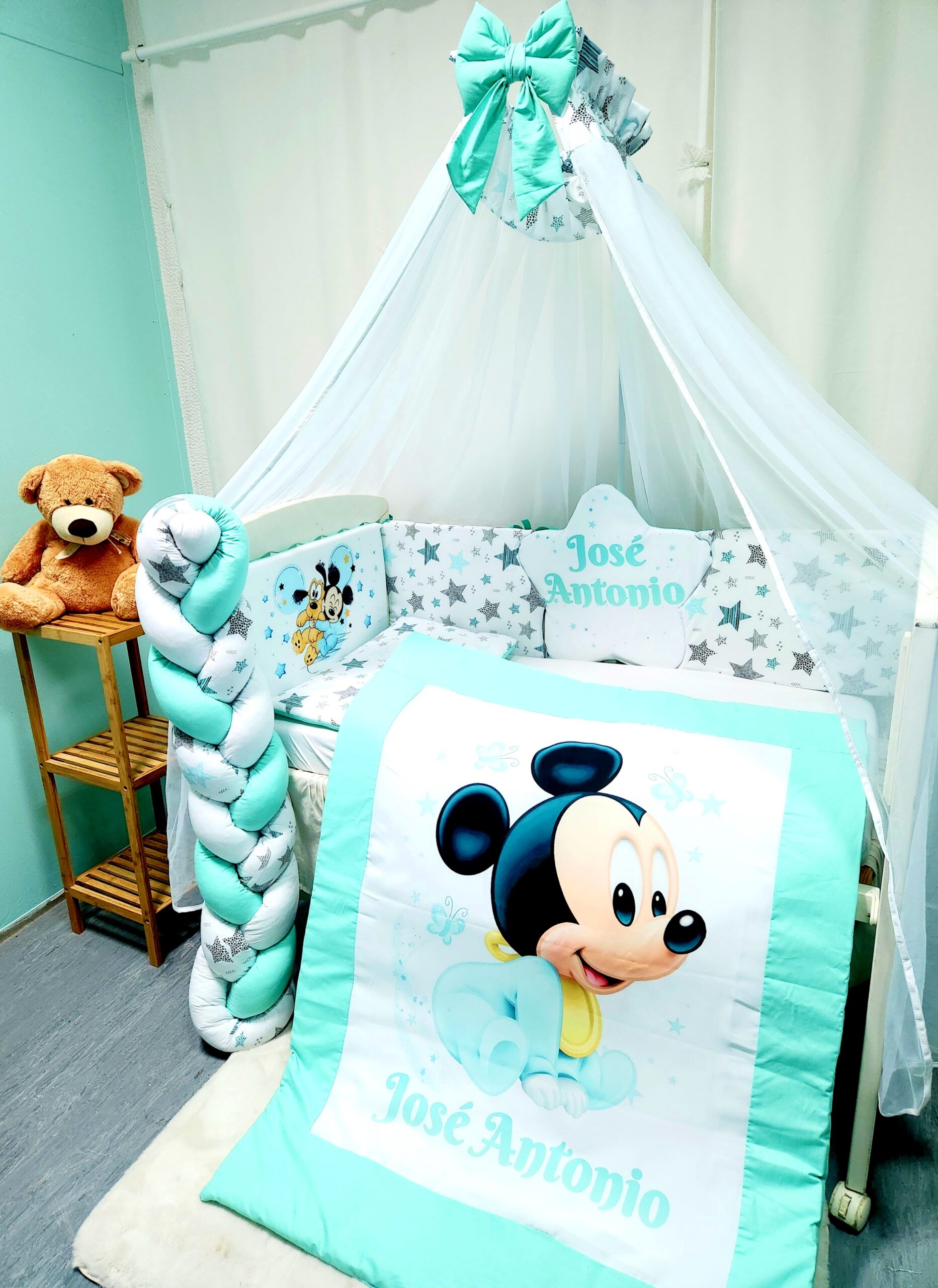 Conjunto Conforto «Mickey estrelas verde agua»
