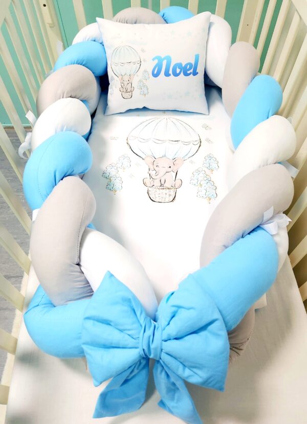 Ninho/Protetor 2 em 1 «Elefante azul»