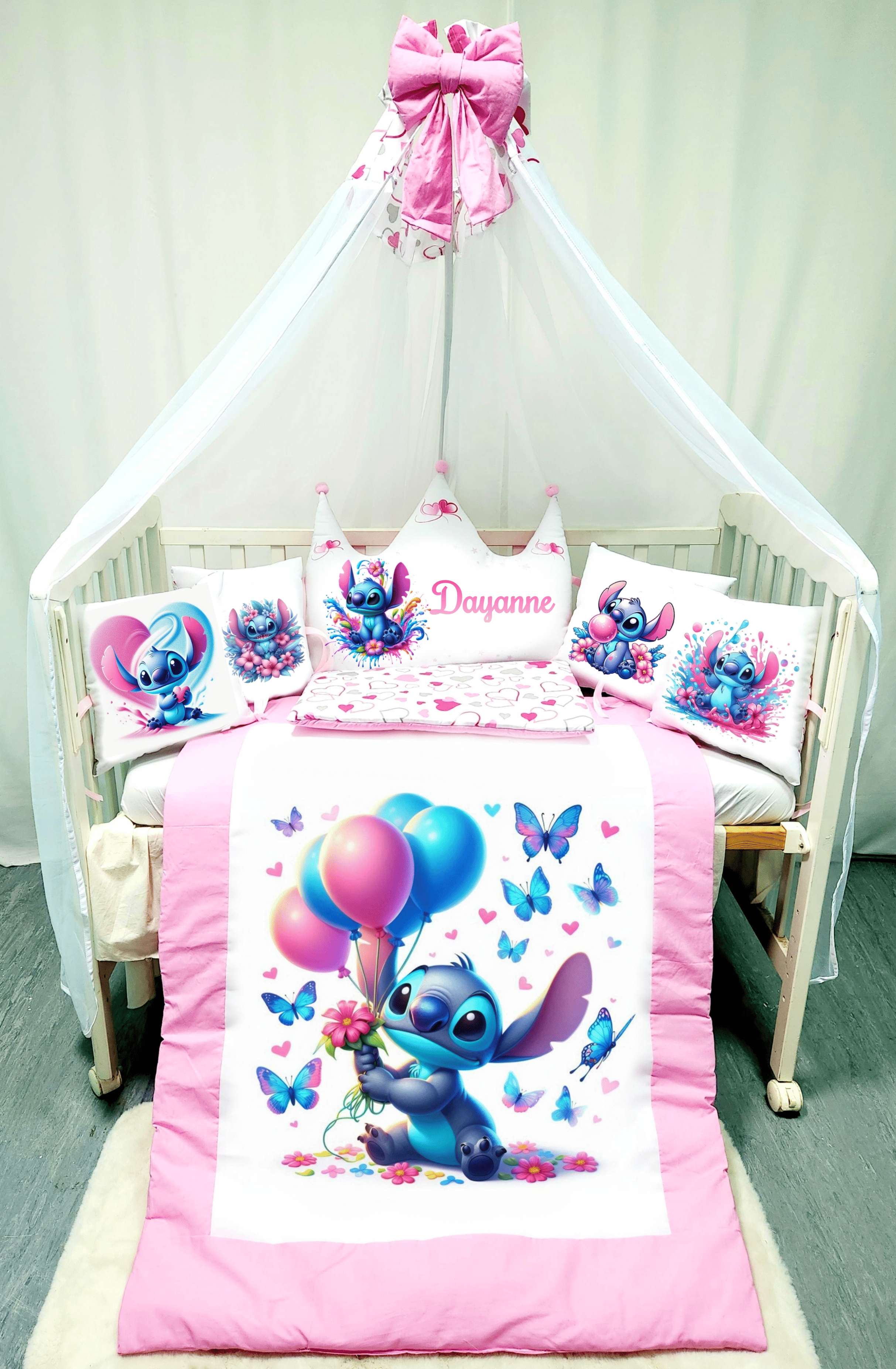 Modelo Coroa «Stitch em rosa»