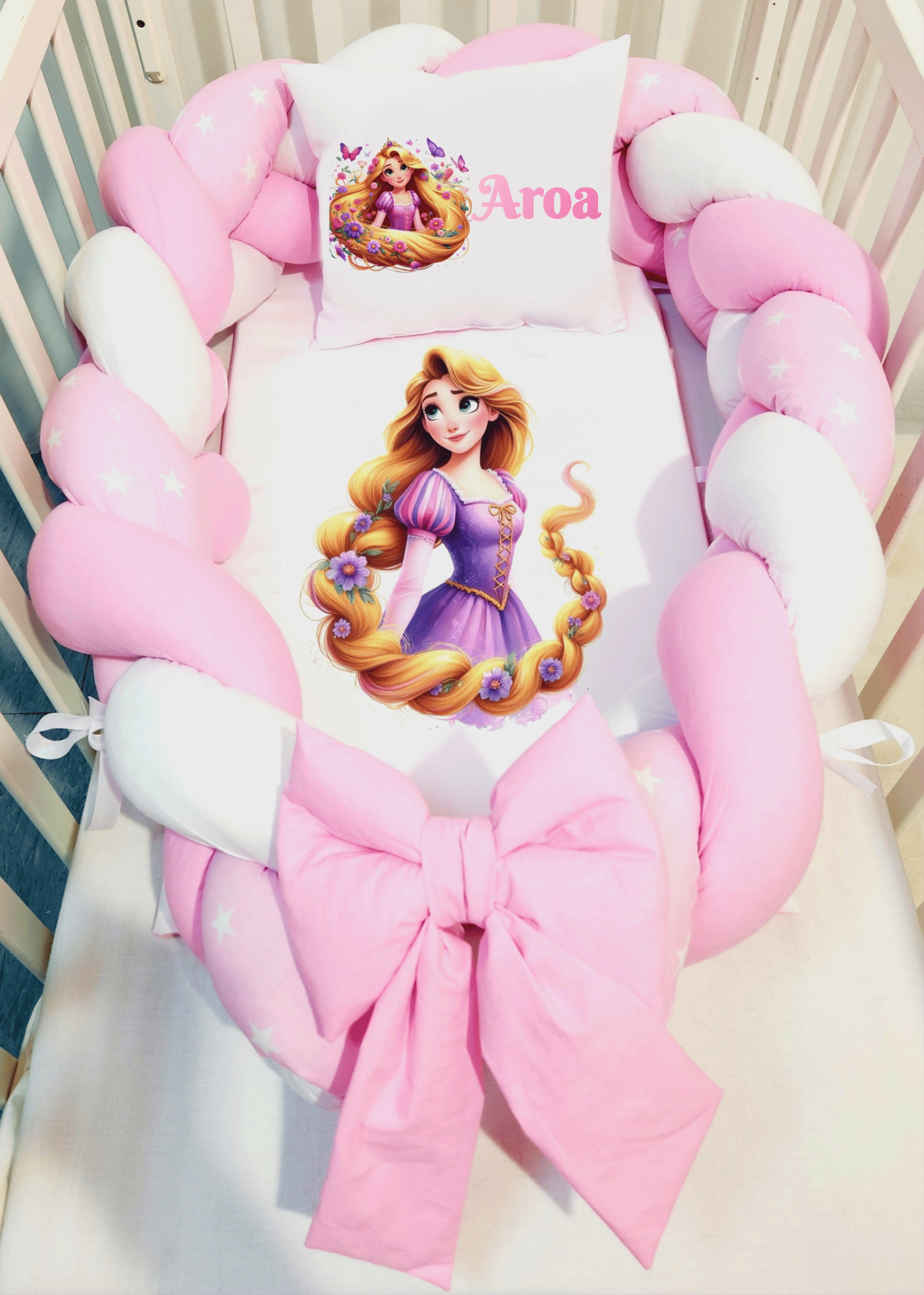 Ninho/Protetor 2 em 1 «Princesa Rapunzel estrelas»