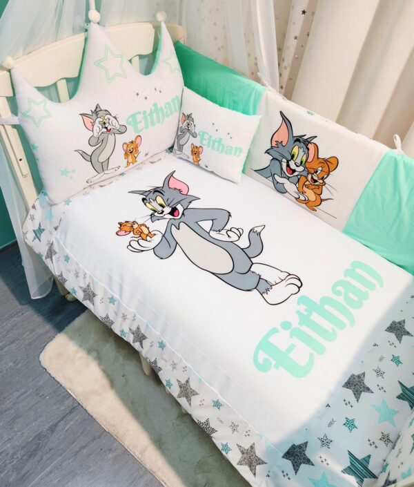 Modelo Proteção total «Tom e Jerry estrelas verde agua»